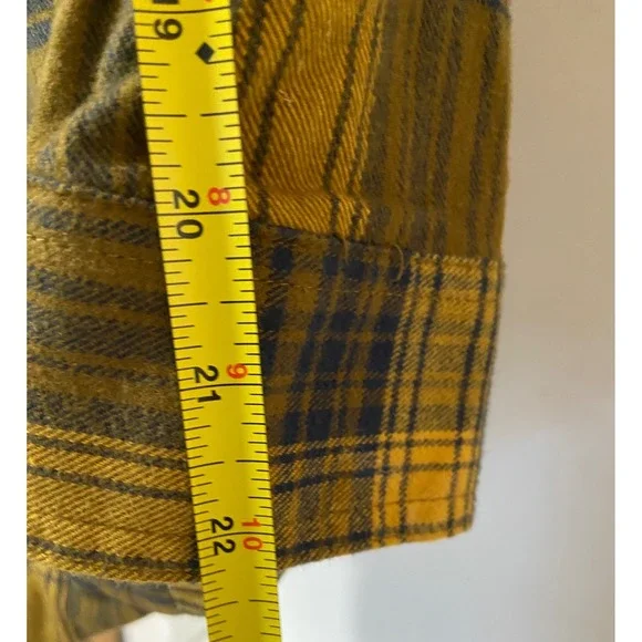 Eddie Bauer Men's Flannel Fleece Lined Shirt Jacket Yellow Plaid Outerwear Sz S - Picture 14 of 15